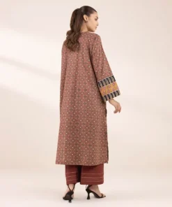 Clearance Sapphire Printed Lawn Shirt Maroon