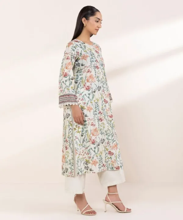 Outlet Sapphire Printed Lawn Shirt Green