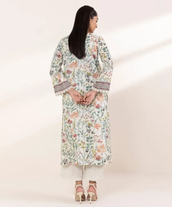 Outlet Sapphire Printed Lawn Shirt Green