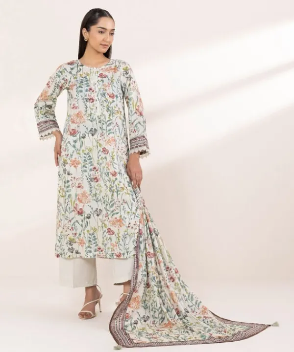 Outlet Sapphire Printed Lawn Shirt Green
