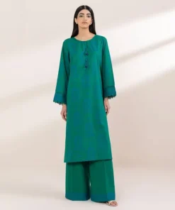 Discount Sapphire Printed Lawn Shirt Green