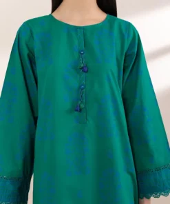 Discount Sapphire Printed Lawn Shirt Green