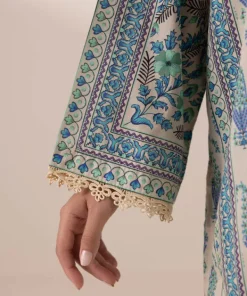 Best Sapphire Printed Lawn Shirt Beige