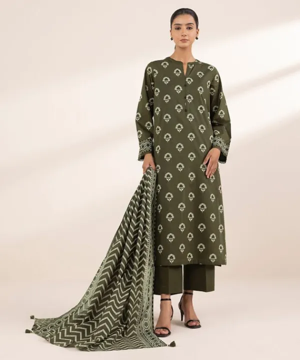 New Sapphire Printed Lawn Shirt Green