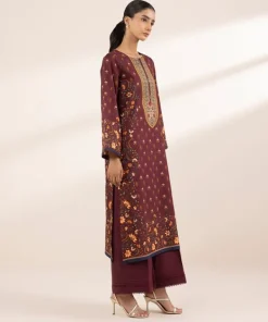 Sale Sapphire Printed Lawn Shirt Maroon