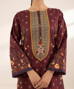 Sale Sapphire Printed Lawn Shirt Maroon