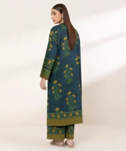 Hot Sapphire Printed Lawn Shirt Blue