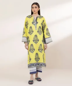 Sale Sapphire Printed Lawn Shirt Lime Green