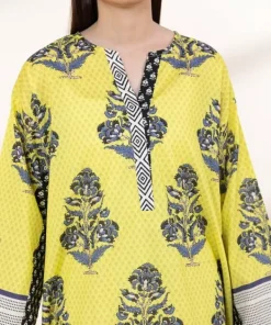 Sale Sapphire Printed Lawn Shirt Lime Green