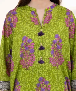 Fashion Sapphire Printed Lawn Shirt Green