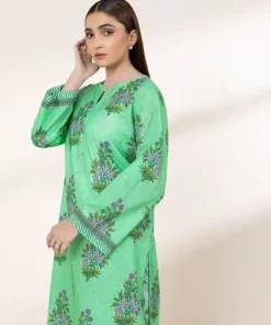 Discount Sapphire Printed Lawn Shirt Green