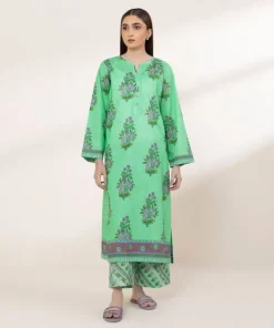Discount Sapphire Printed Lawn Shirt Green