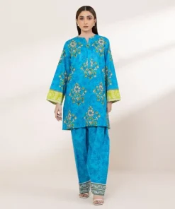 Online Sapphire Printed Lawn Shirt Blue