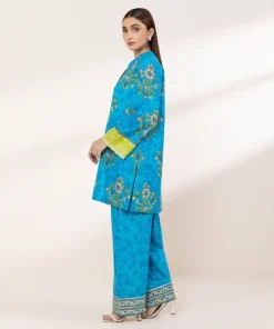 Online Sapphire Printed Lawn Shirt Blue
