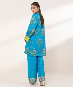 Online Sapphire Printed Lawn Shirt Blue