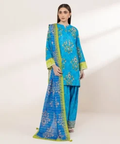 Online Sapphire Printed Lawn Shirt Blue
