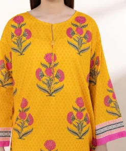 Sale Sapphire Printed Lawn Shirt Yellow