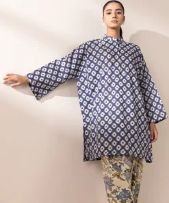 Outlet Sapphire Printed Lawn Shirt