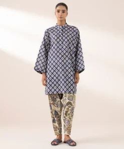 Outlet Sapphire Printed Lawn Shirt