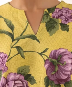 Hot Sapphire Printed Lawn Shirt