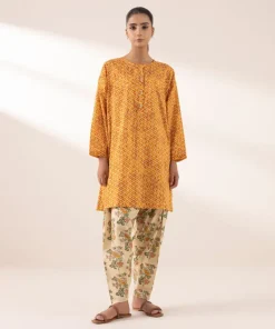 Hot Sapphire Printed Lawn Shirt