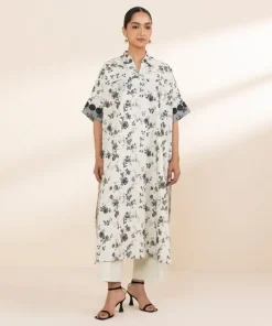 Outlet Sapphire Printed Lawn Shirt