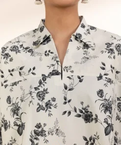 Outlet Sapphire Printed Lawn Shirt