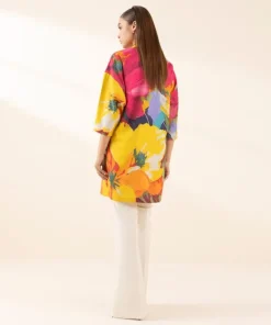 Outlet Sapphire Printed Lawn Shirt