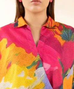 Outlet Sapphire Printed Lawn Shirt
