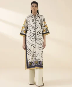 Hot Sapphire Printed Lawn Shirt