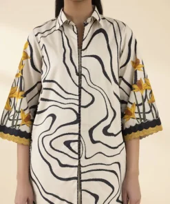 Hot Sapphire Printed Lawn Shirt