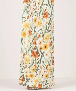 Hot Sapphire Printed Lycra Flared Pants