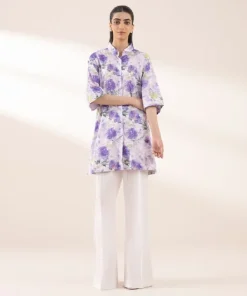 Fashion Sapphire Printed Lycra Shirt