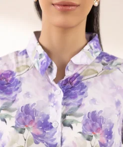 Fashion Sapphire Printed Lycra Shirt