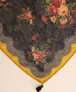 Hot Sapphire Printed Tissue Dupatta Black