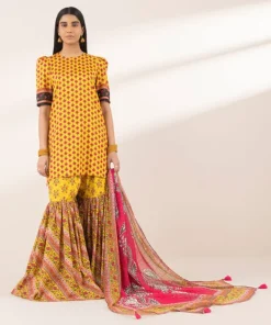 Hot Sapphire Printed Tussar Silk Dupatta
