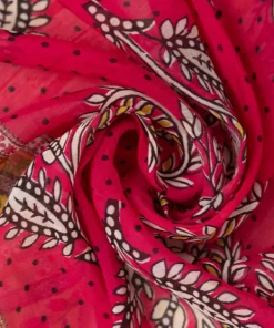 Hot Sapphire Printed Tussar Silk Dupatta