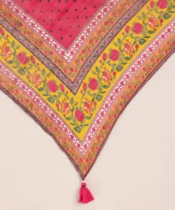 Hot Sapphire Printed Tussar Silk Dupatta