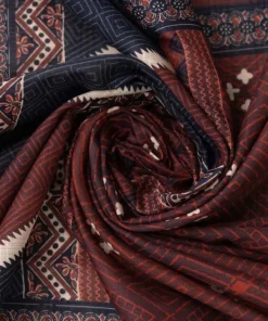Clearance Sapphire Printed Voile Dupatta Maroon