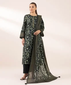 Clearance Sapphire Printed Voile Dupatta Black