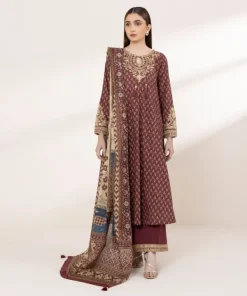 Clearance Sapphire Printed Voile Dupatta Maroon