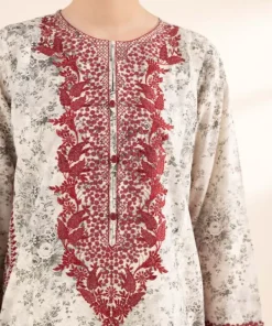 Fashion Sapphire Printed Zari Lawn Shirt Off White