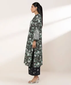 New Sapphire Printed Zari Lawn Shirt Black