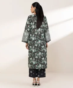 New Sapphire Printed Zari Lawn Shirt Black