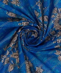 Discount Sapphire Printed Zari Voile Dupatta Blue