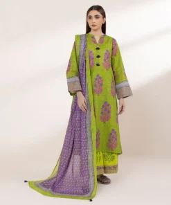 Fashion Sapphire Printed Zari Voile Dupatta Purple