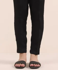 Sale Sapphire Raw Silk Cigarette Pants Black