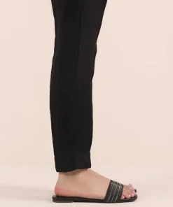 Sale Sapphire Raw Silk Cigarette Pants Black