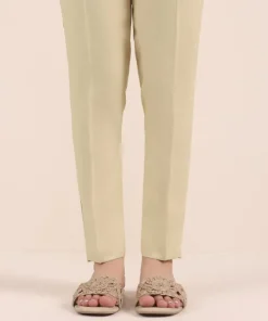 Discount Sapphire Raw Silk Cigarette Pants Beige
