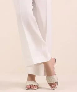 Hot Sapphire Raw Silk Culottes White